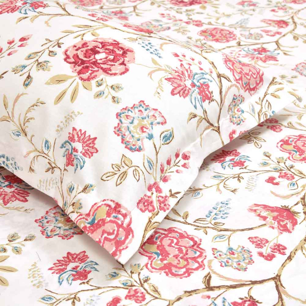 Modern Heritage 100% Cotton King Size Bedsheet, 186 TC, Red