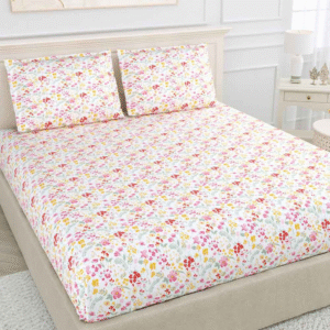 Terracotta Trellis 186 TC Cotton 100% Printed Flat King Bedsheet