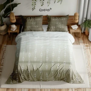 PREMIUM 300 TC 100% COTTON KING SIZE BEDSHEET - OLIVE TRANQUIL