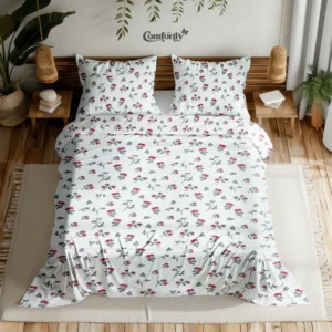 100% COTTON DOUBLE SIZE BEDSHEET - ROSE WHISPER