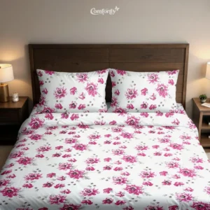 100% COTTON DOUBLE SIZE BEDSHEET - ROSY TWILIGHT
