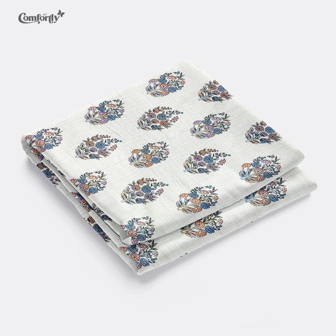 100% COTTON SINGLE SIZE BEDSHEET - PASTEL CALM