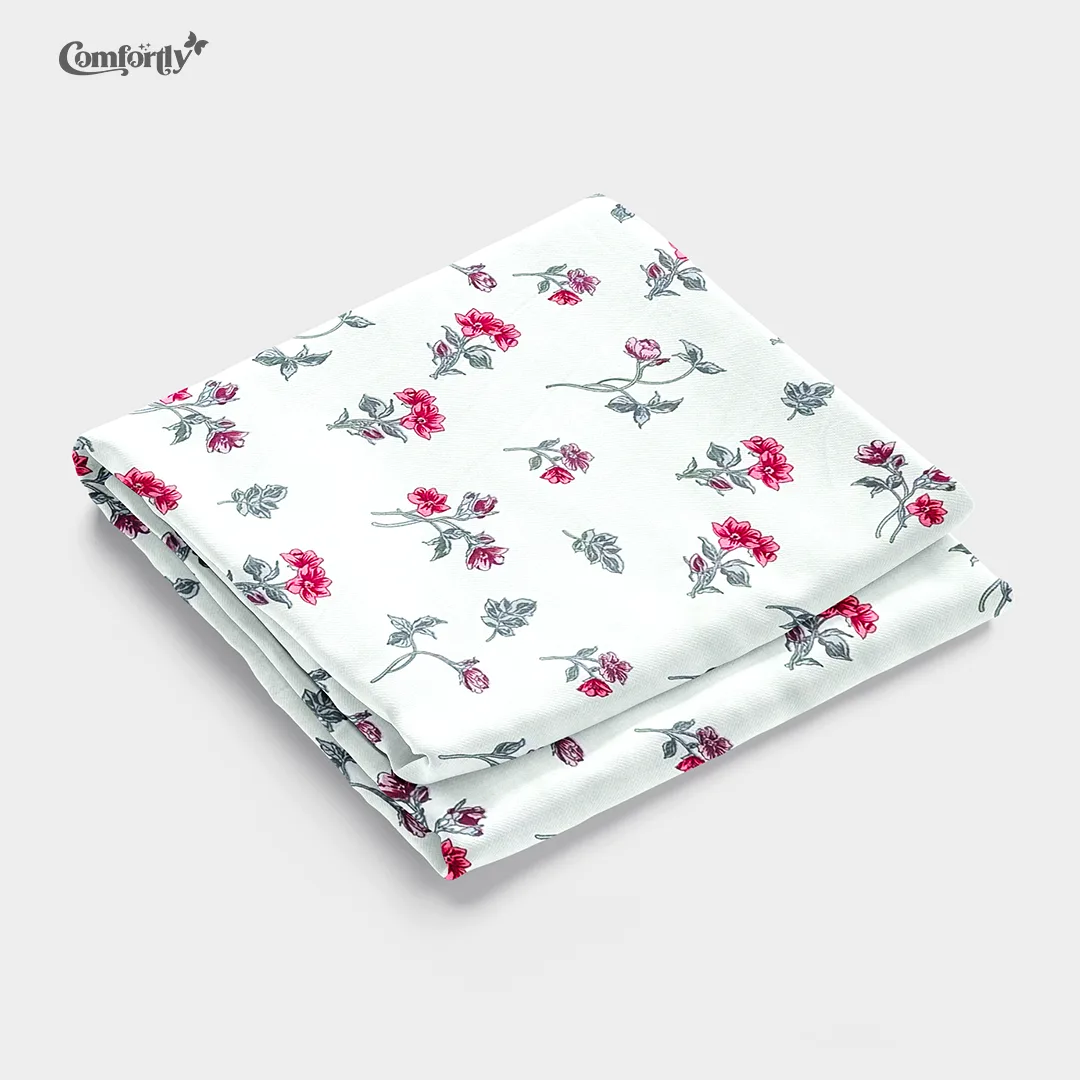 100% COTTON DOUBLE SIZE BEDSHEET - ROSE WHISPER