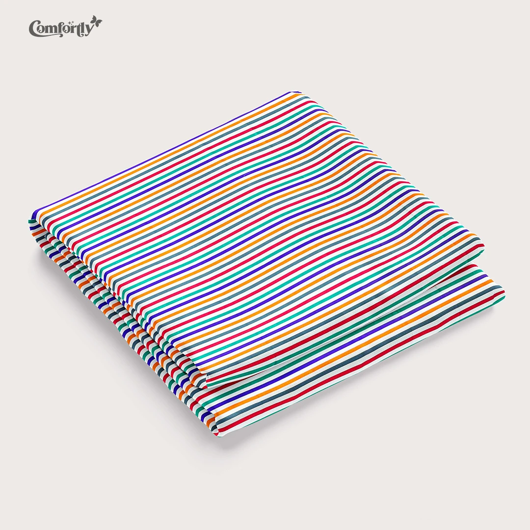 100% COTTON DOUBLE-SIZE BEDSHEET - MAGICAL STRIPE