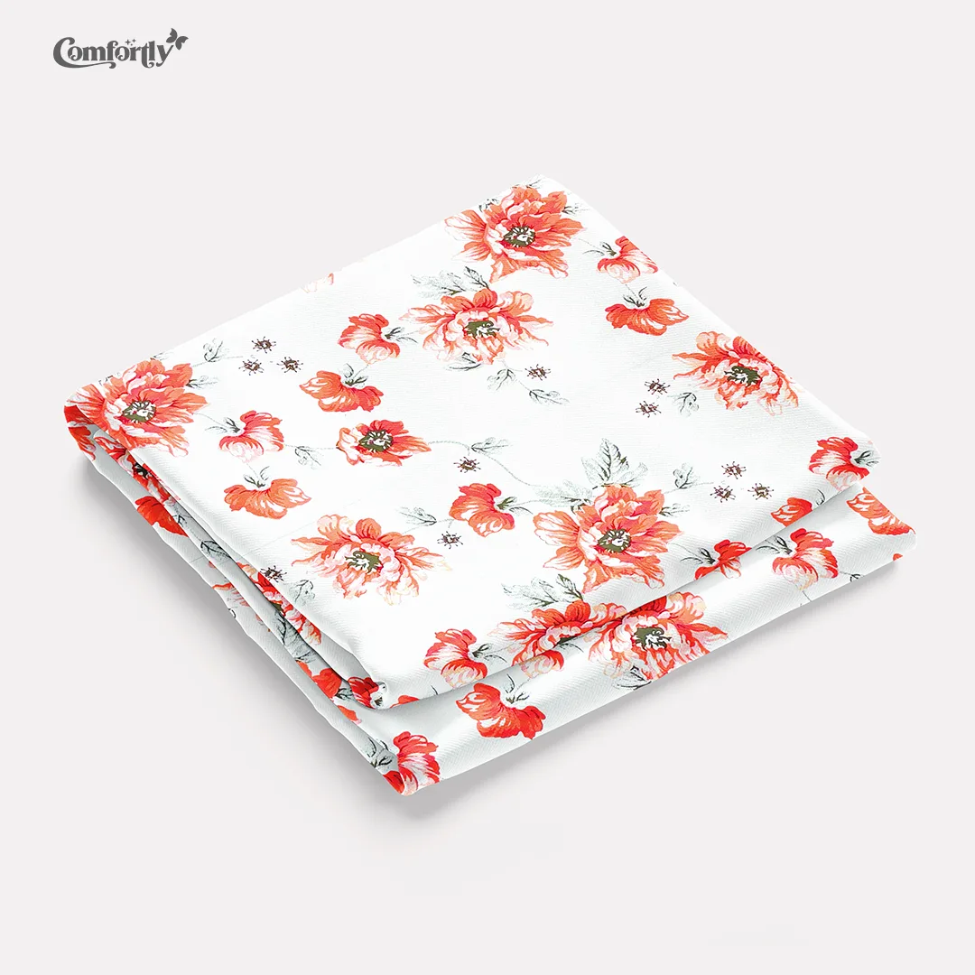 100% COTTON DOUBLE SIZE BEDSHEET - SCARLET GARDEN