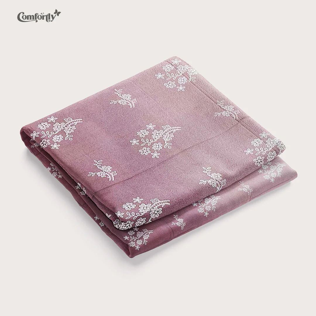 PREMIUM 300 TC 100% COTTON KING SIZE BEDSHEET - LAVENDER BLOOM