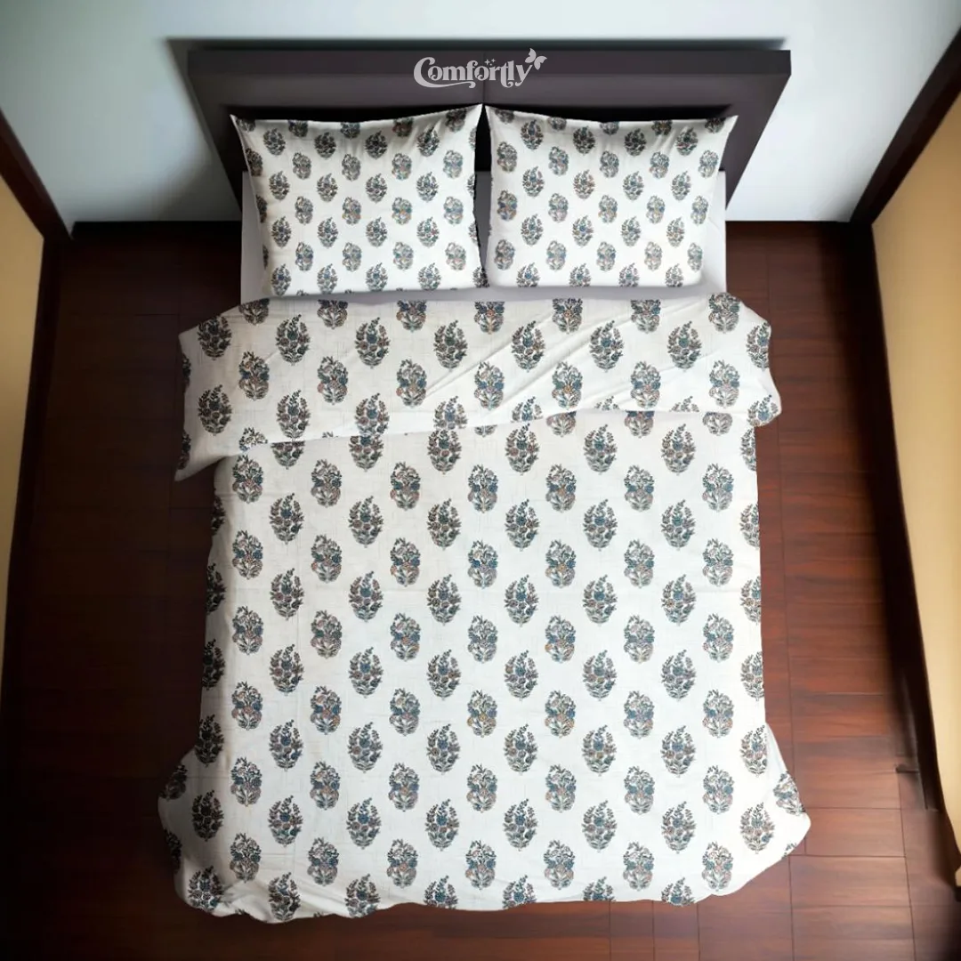 100% COTTON SINGLE SIZE BEDSHEET - PASTEL CALM