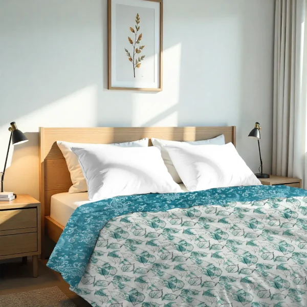 Double bed malmal reversible dohar in soft breathable cotton fabric for all season comfort
