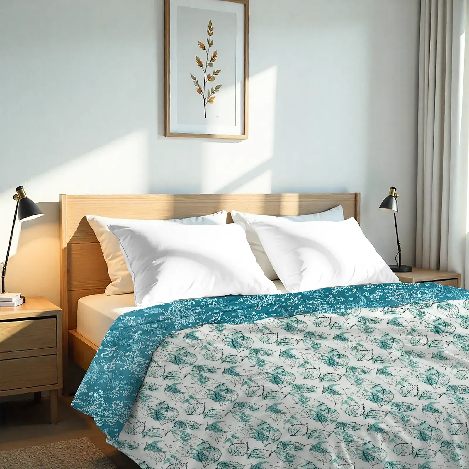 DOUBLE BED MALMAL REVERSIBLE DOHARS – AQUA CALM