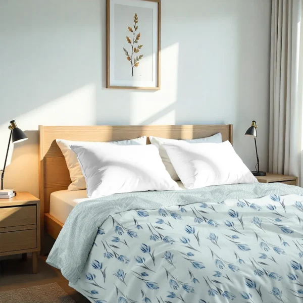 Double Bed Malmal Reversible Dohars – Aqua Serenity soft cotton lightweight breathable blanket for summer and all seasons