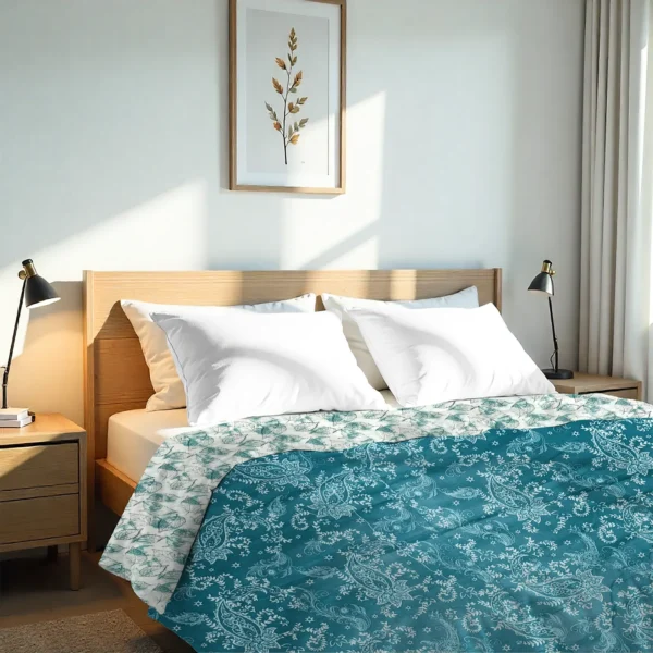 Double bed malmal reversible dohar in soft breathable cotton fabric for all season comfort