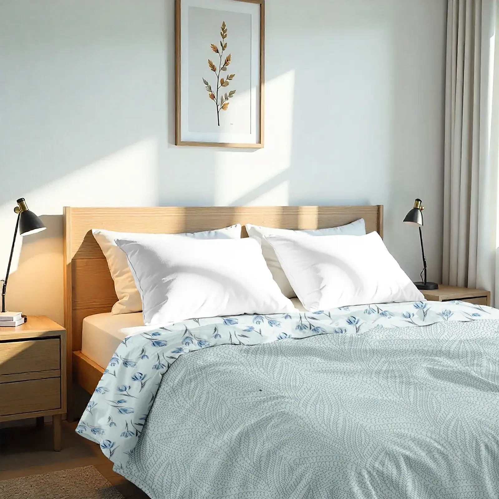 DOUBLE BED MALMAL REVERSIBLE DOHARS – AQUA SERENITY