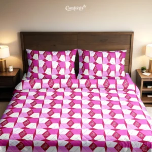 100% COTTON DOUBLE SIZE BEDSHEET – PINK MIRAGE