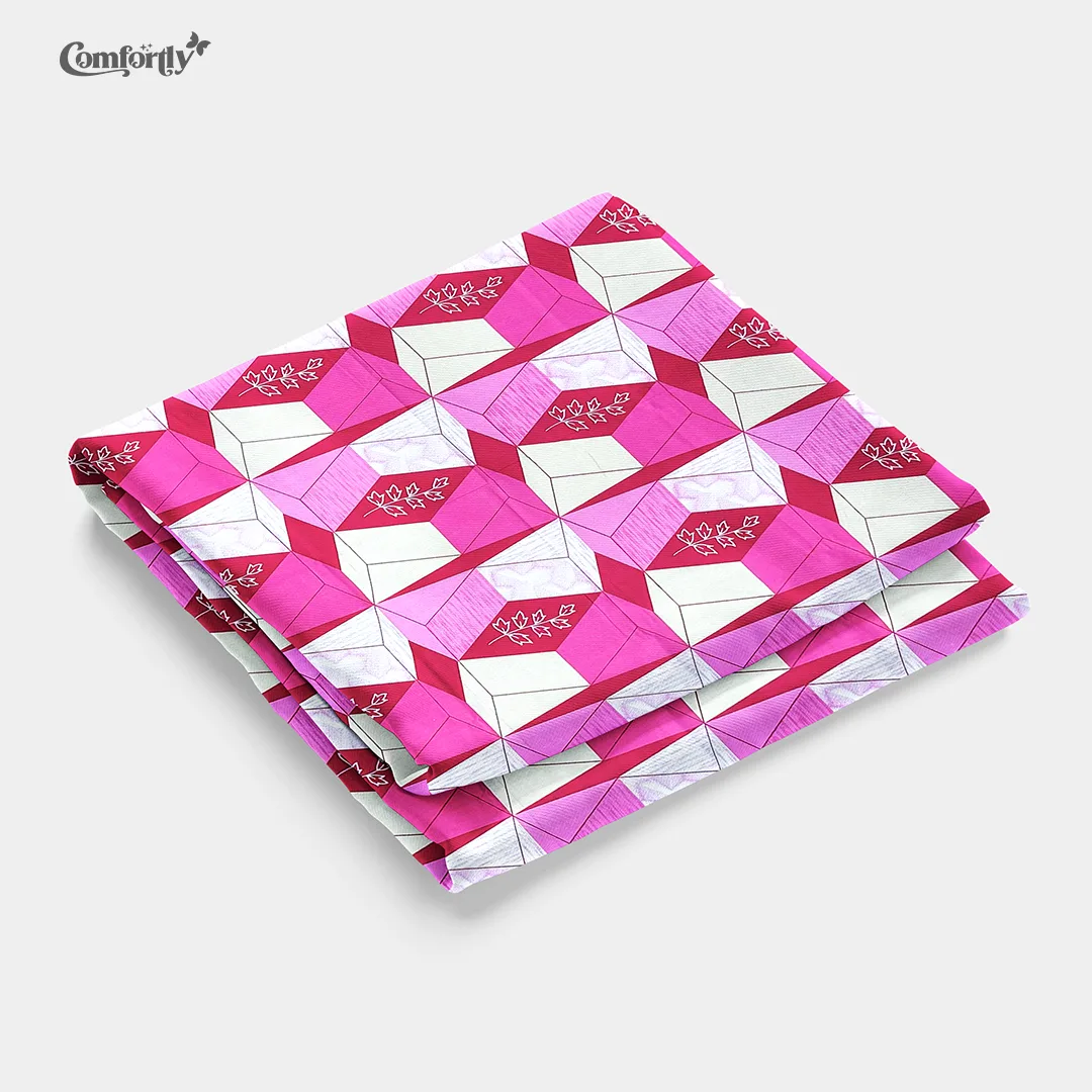 100% COTTON DOUBLE SIZE BEDSHEET – PINK MIRAGE