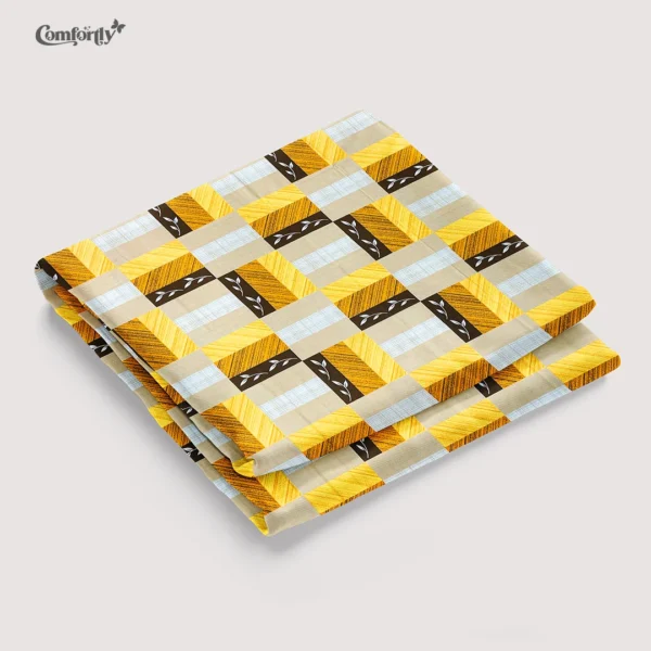 100% Cotton Double Size Bedsheet – Sunburst Square with vibrant geometric print and soft breathable fabric for modern bedrooms