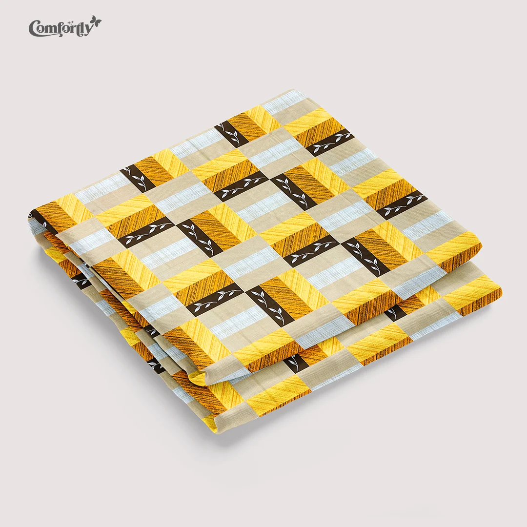 100% COTTON DOUBLE SIZE BEDSHEET – SUNBURST SQUARE