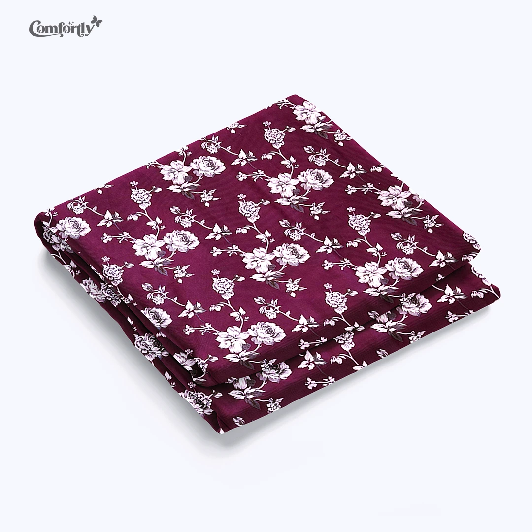 100% COTTON DOUBLE SIZE BEDSHEET – WINE ROSE CHARM