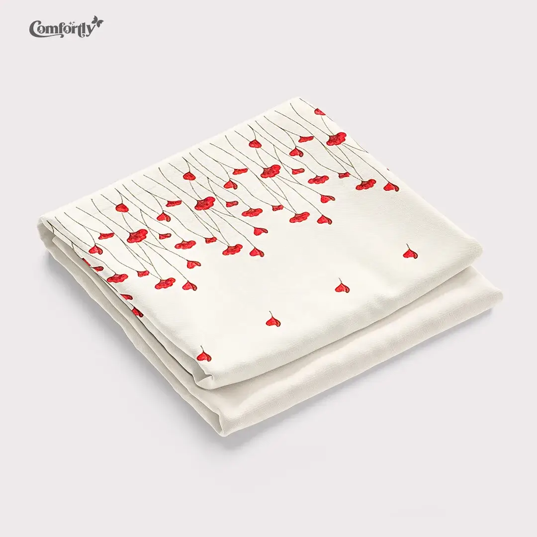 CRAFT HERITAGE PREMIUM 400 TC 100% COTTON EMBROIDERY KING SIZE BEDSHEET – SCARLET ROMANCE