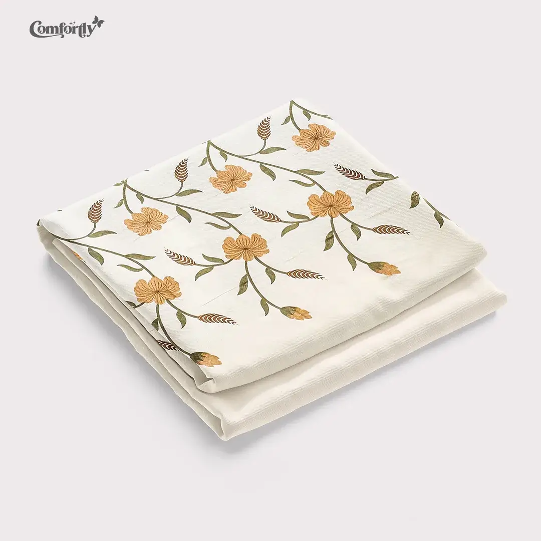 CRAFT HERITAGE PREMIUM 400 TC 100% COTTON EMBROIDERY KING SIZE BEDSHEET – MARIGOLD CHARM