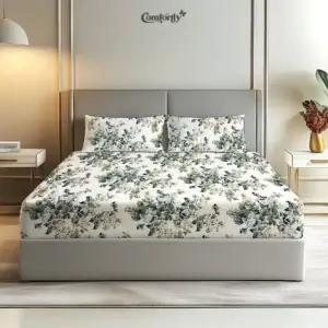 100% COTTON KING SIZE FITTED BEDSHEET – BOTANICAL DREAM