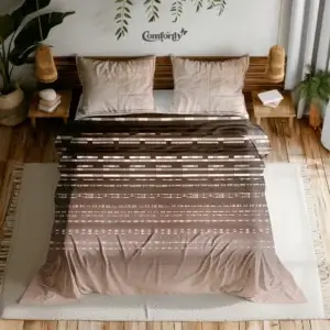 PREMIUM 300 TC 100% COTTON KING SIZE BEDSHEET – STRATA STRIPE MOCHA