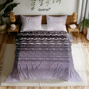 PREMIUM 300 TC 100% COTTON KING SIZE BEDSHEET – STRATA STRIPE PLUM