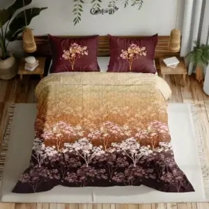 PREMIUM 400 TC 100% COTTON KING SIZE BEDSHEET – SUNSET FOREST