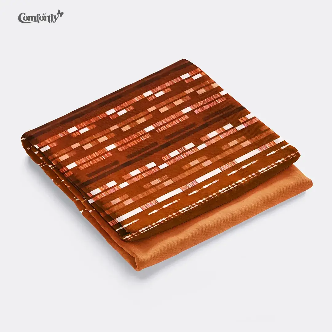 PREMIUM 300 TC 100% COTTON KING SIZE BEDSHEET – STRATA STRIPE SUNSET