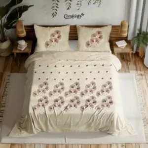 Flora Luxe Rose Embroidered Cotton Bedsheet