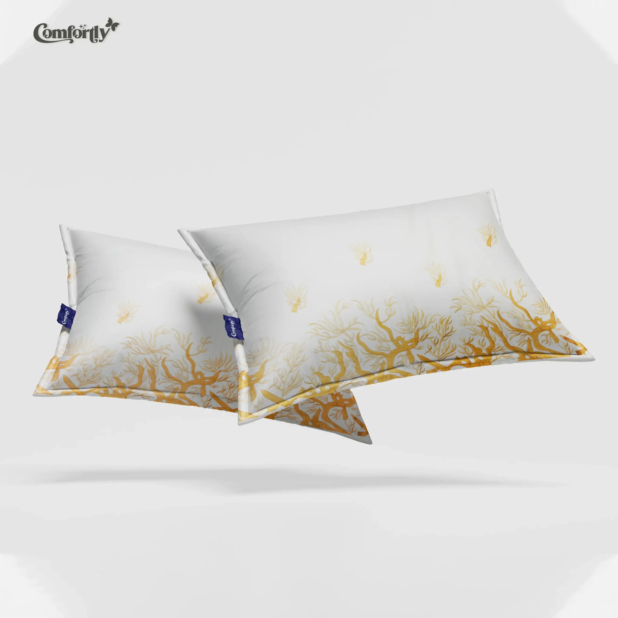 CRAFT HERITAGE PREMIUM 400 TC 100% COTTON EMBROIDERY KING SIZE BEDSHEET – GOLDEN CALM