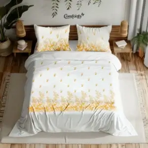 Golden Calm Premium Embroidered Bedsheet