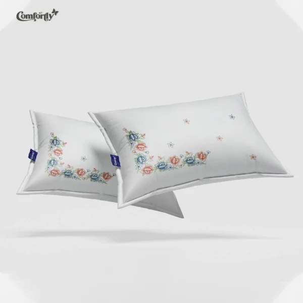 Embroidery Petals in White Bedsheet
