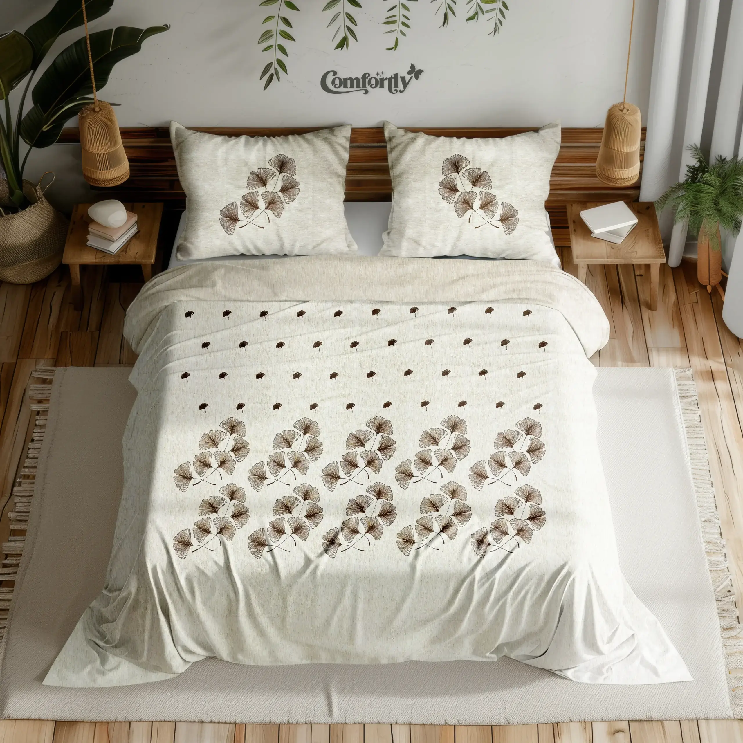 CRAFT HERITAGE PREMIUM 250 TC 100% COTTON EMBROIDERY KING SIZE BEDSHEET - FLORA LUXE - IVORY