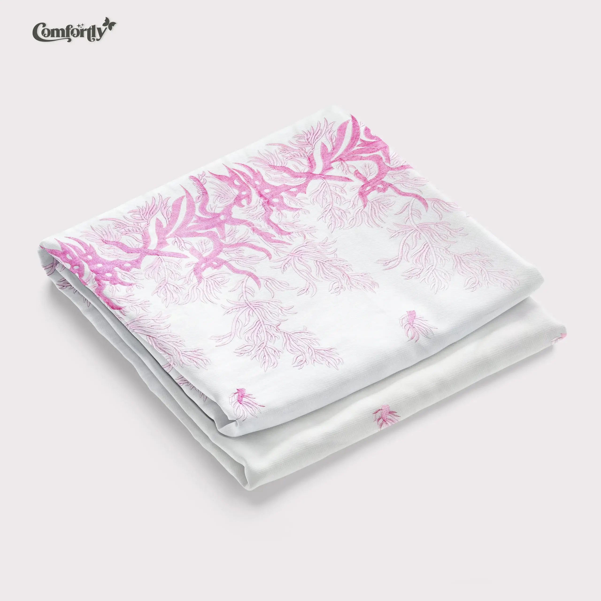 Blush Calm Premium Embroidery Bedsheet