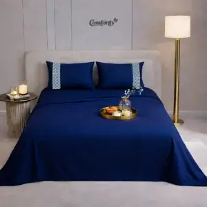 dark blue satin regent king size bedsheet