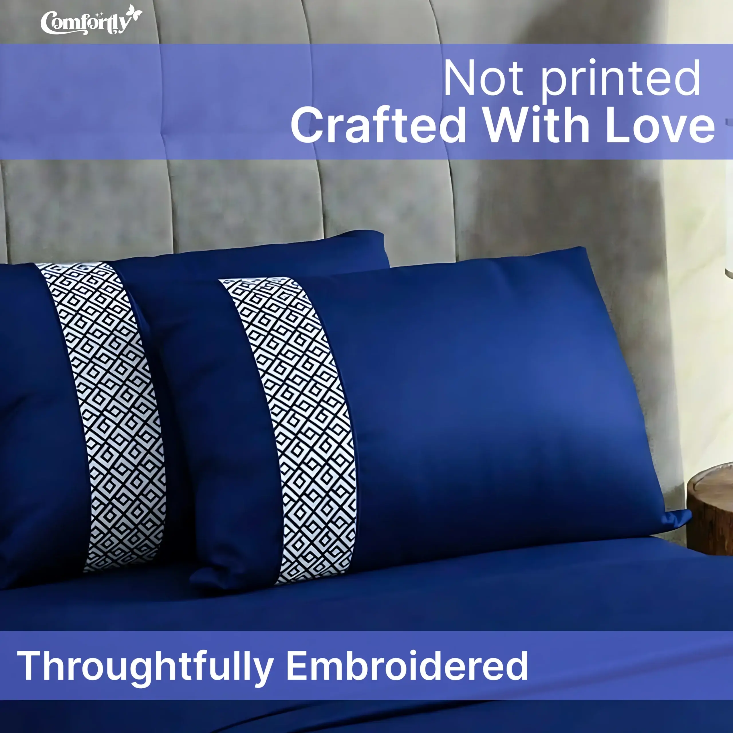 SATIN REGENT 300 TC SATIN KING SIZE BEDSHEET – DARK BLUE