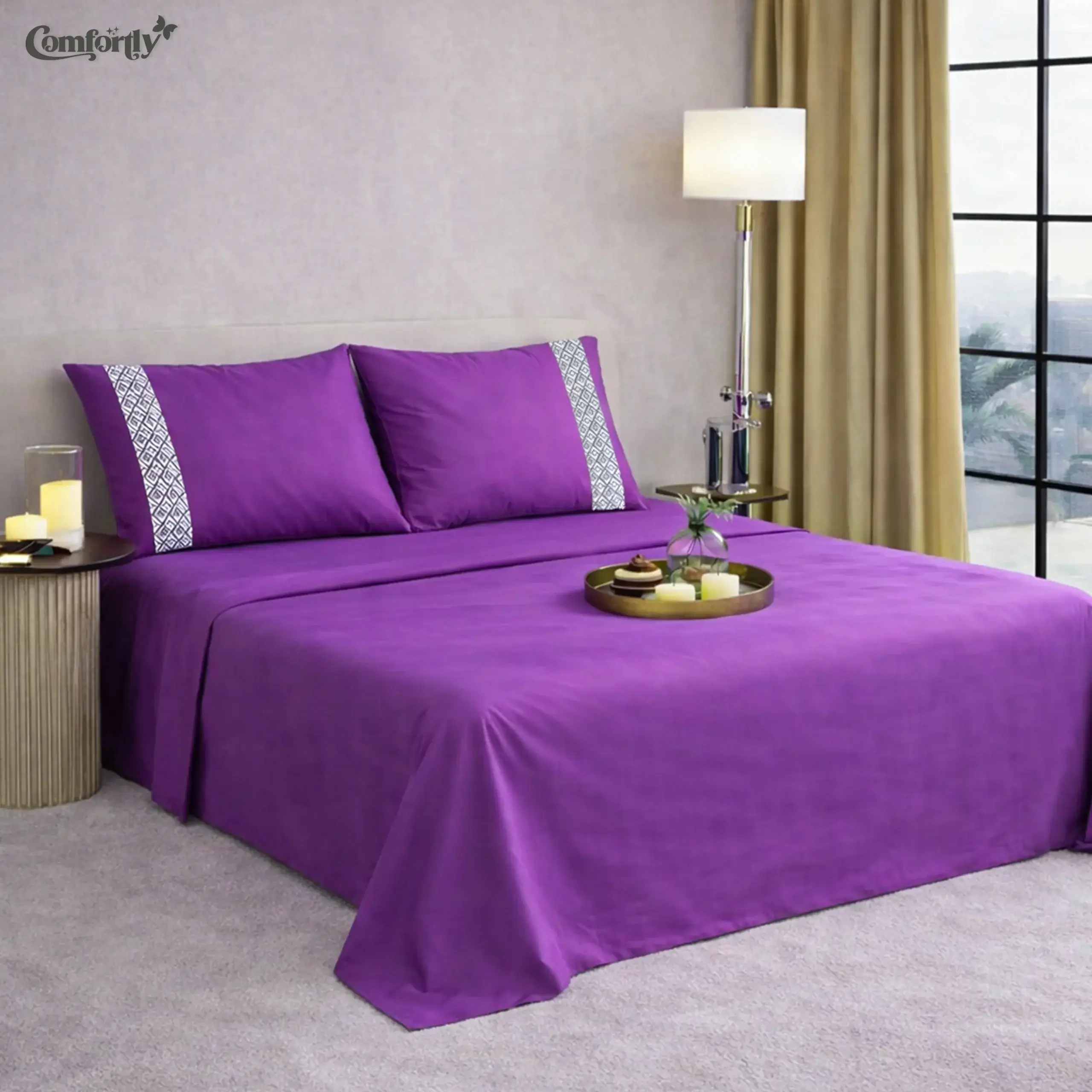 dusky magenta satin regent king size bedsheet