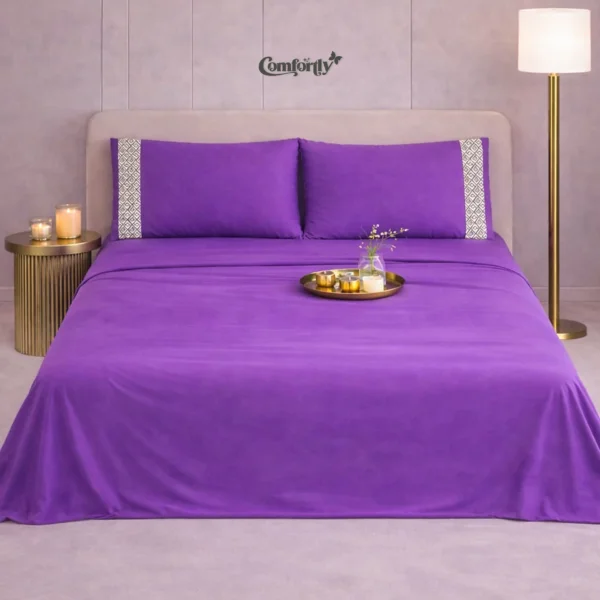 dusky magenta satin regent king size bedsheet