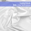 soft white satin ornate king size bedsheet