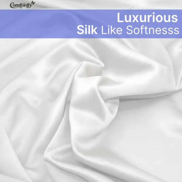soft white satin ornate king size bedsheet