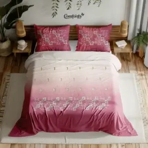 CRAFT HERITAGE PREMIUM 400 TC 100% COTTON EMBROIDERY KING SIZE BEDSHEET – ROSE GRADIENT BLISS